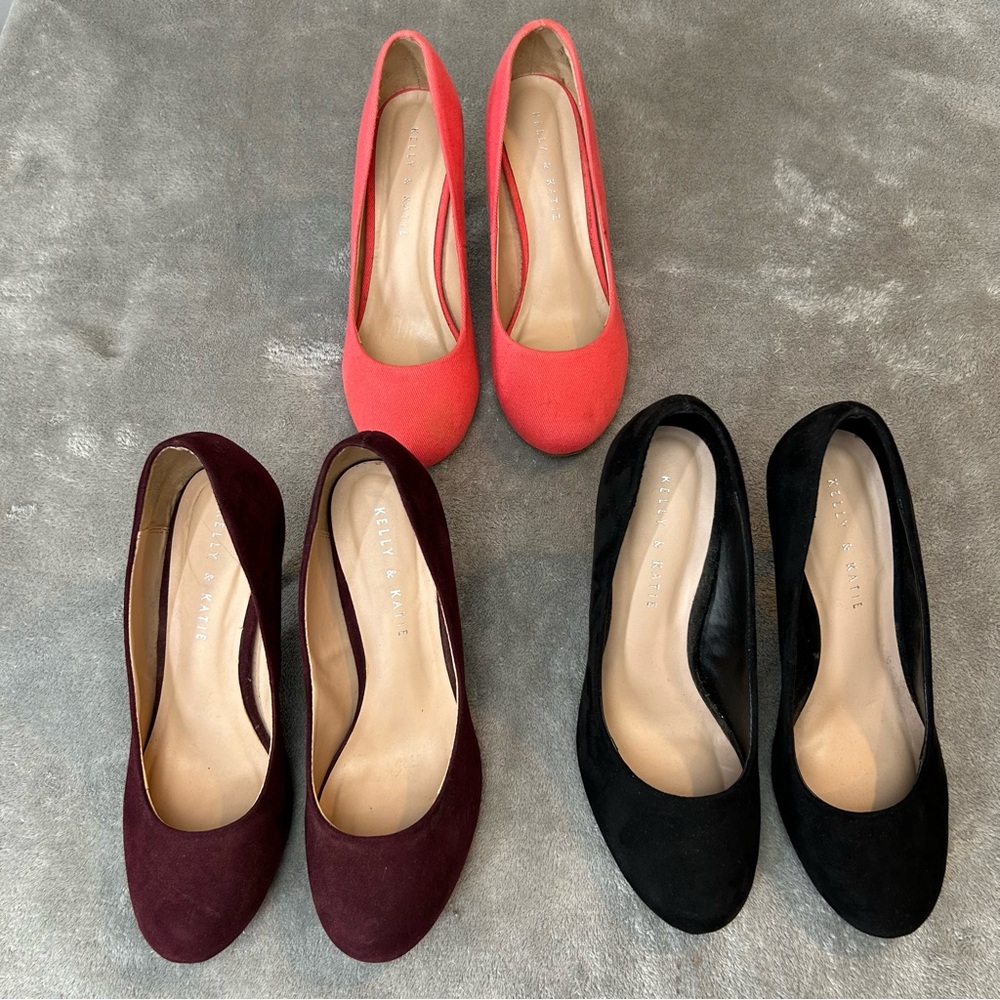 Kelly & Katie Larissa High‎ Heels Bundle - Size 8 (Black) 8.5 (burgundy & Pink)